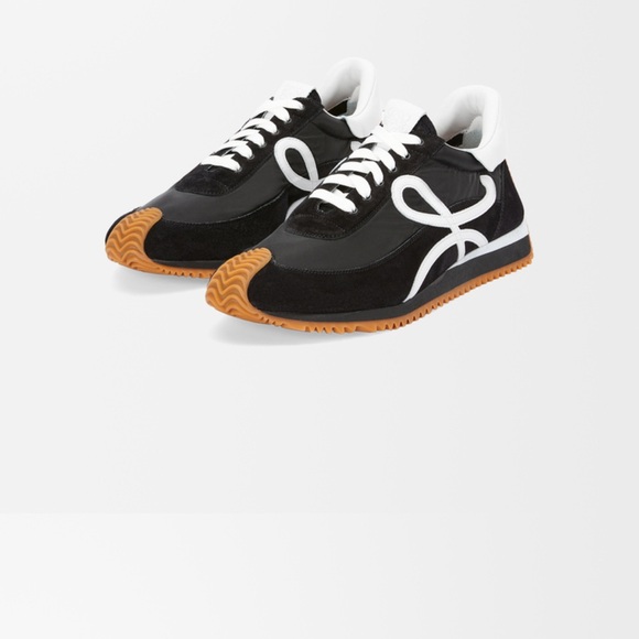 Loewe Black and White Women's Sneakers with Tan Sole - Picture 2 of 2